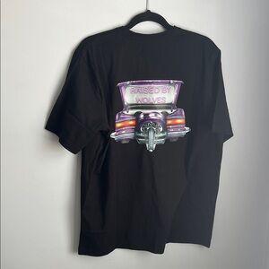 Raised By Wolves - Large Black Graphic T-Shirt
